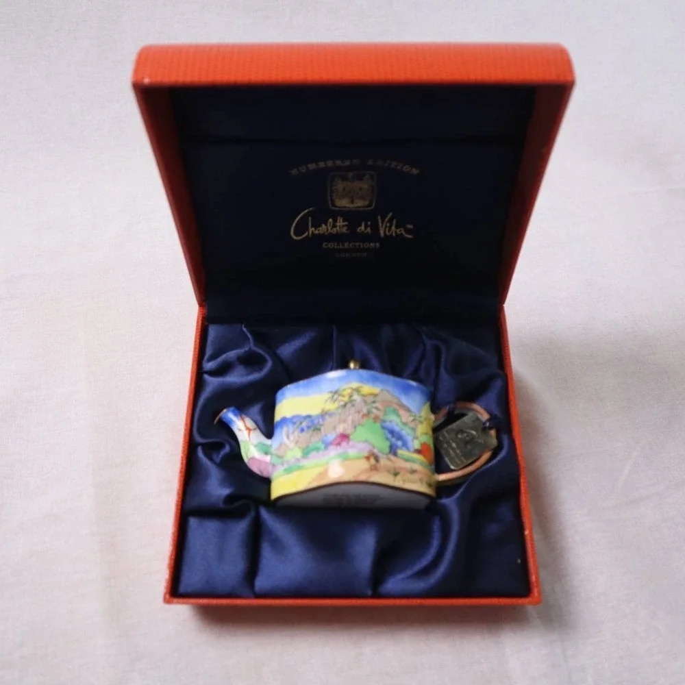 Charlotte di Vita Numbered Edition Miniature Teapot Hand Painted w/Box Certified - Picture 1 of 9